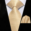Men Solid Striped Necktie Matching Pocket Square Kit Pink/Green/Yellow/Orange Elegant Accessory for Daily Formal Party Qme HT-LDSN0212