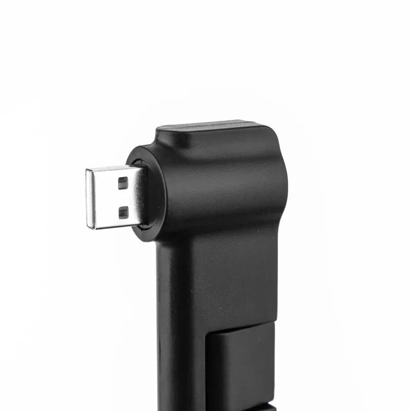 Pipe USB Rotatable 4-port 2.0hub Computer Trailing Quarter Splitter USB2.0 Hub Expander Black 480 Qme
