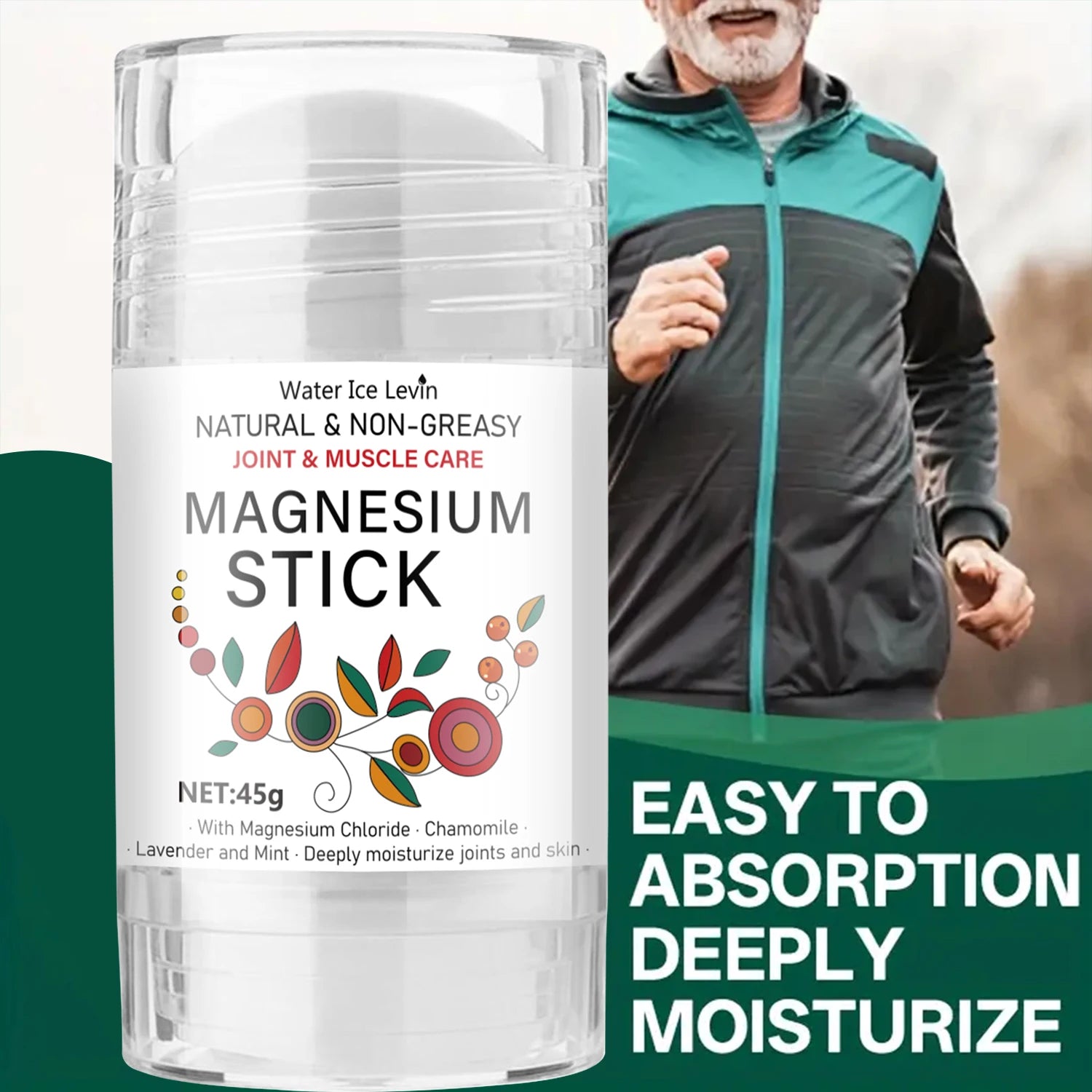 Magnesium Stick for Joint & Muscle Care - Natural, Non-Greasy with Chamomile & Lavender, Deeply Moisturizes Qme