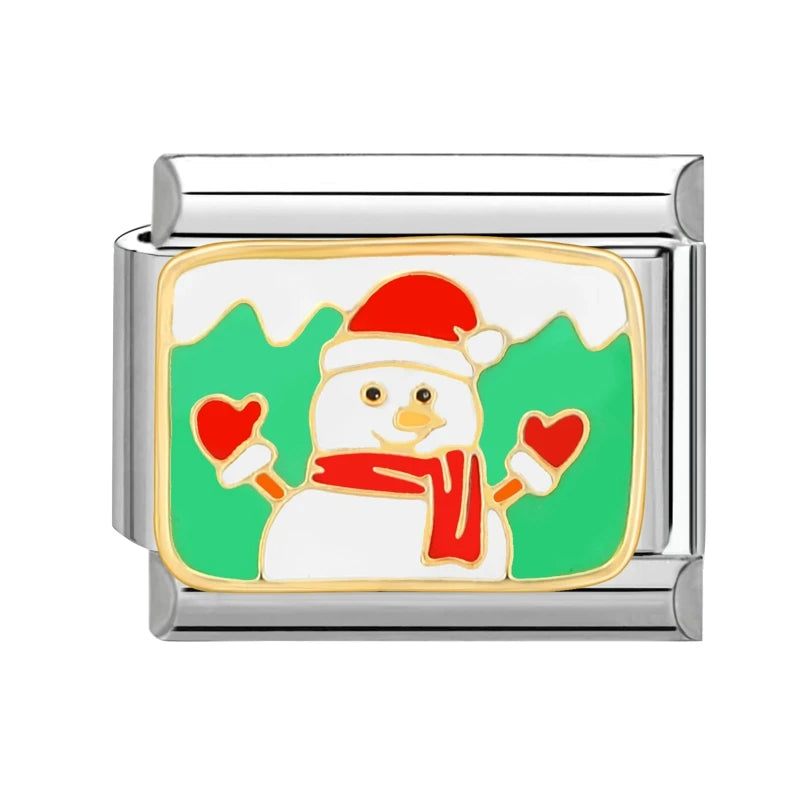 Fashion 2025 Colorful Christmas Socks Snowman Deer Italian Charms Fit