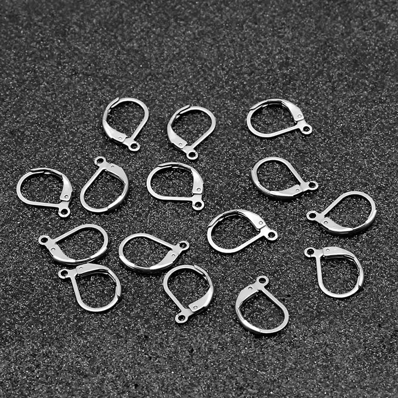 100PCS Fine Jewellery Components Genuine 925 Sterling Silver Color Handmade Findings Earring Hooks Leverback Earwire Fittings Qme