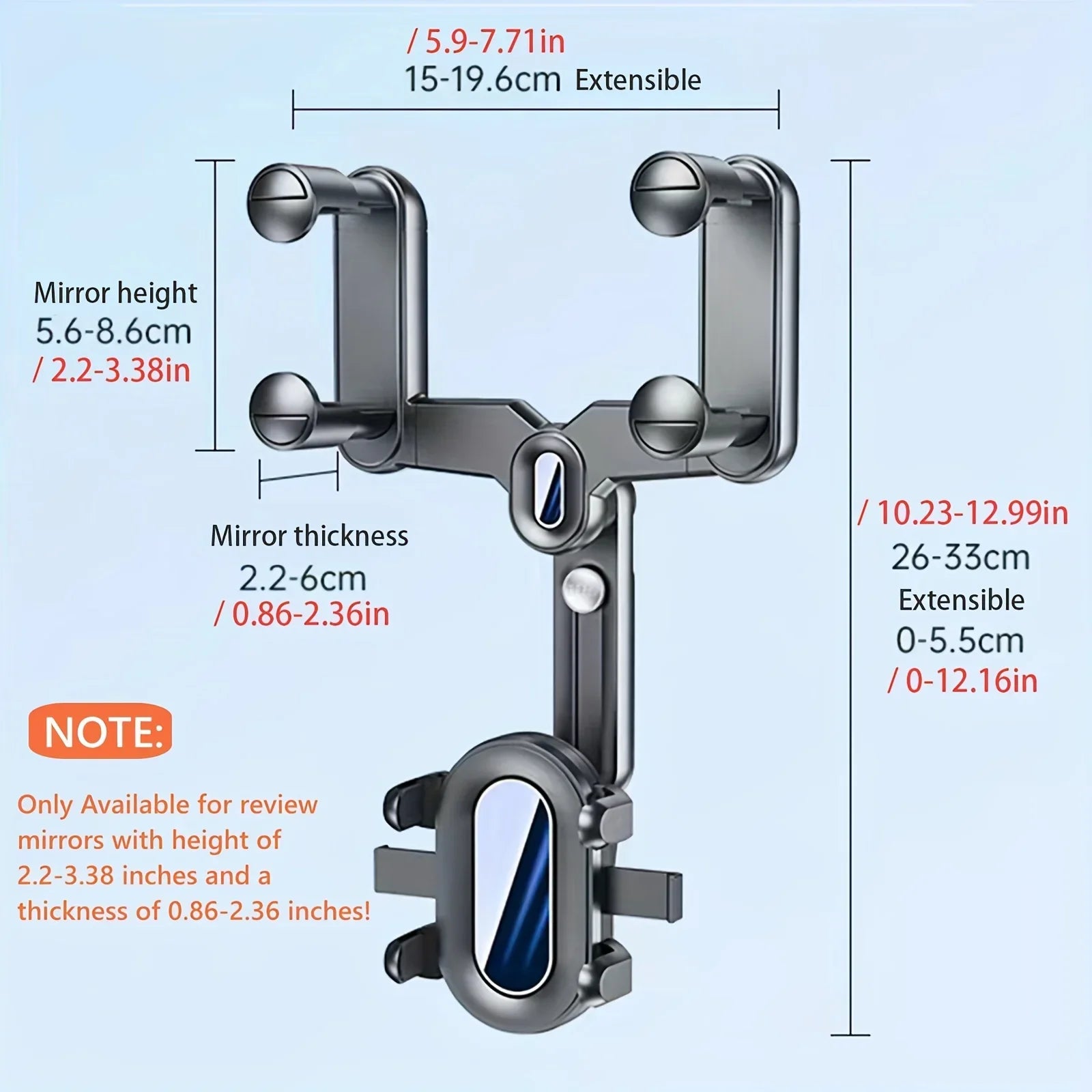 360° Rotating Car Rearview Mirror Phone Holder - Perfect for Kids and Adults - Compatible with Phones and GPS Devices Qme