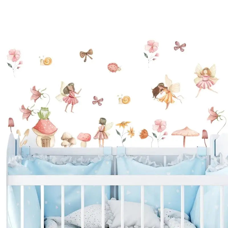 Beautiful Fairy Wall Decals Bedrom Home Decor Colourful Stickers Girl Qme