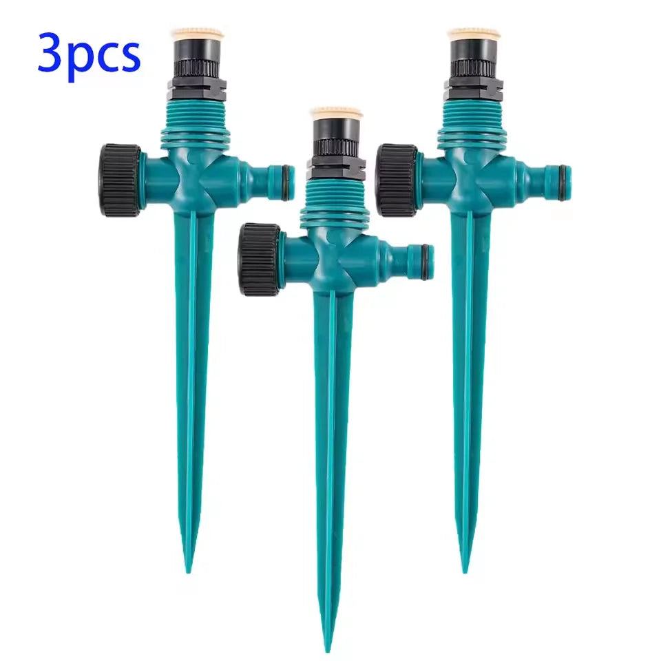 Garden Sprinkler 360° Rotation Irrigation Watering System Agriculture Ground Automatic Tube Adjustable Plug Buried Atomization Qme 3pcs Green
