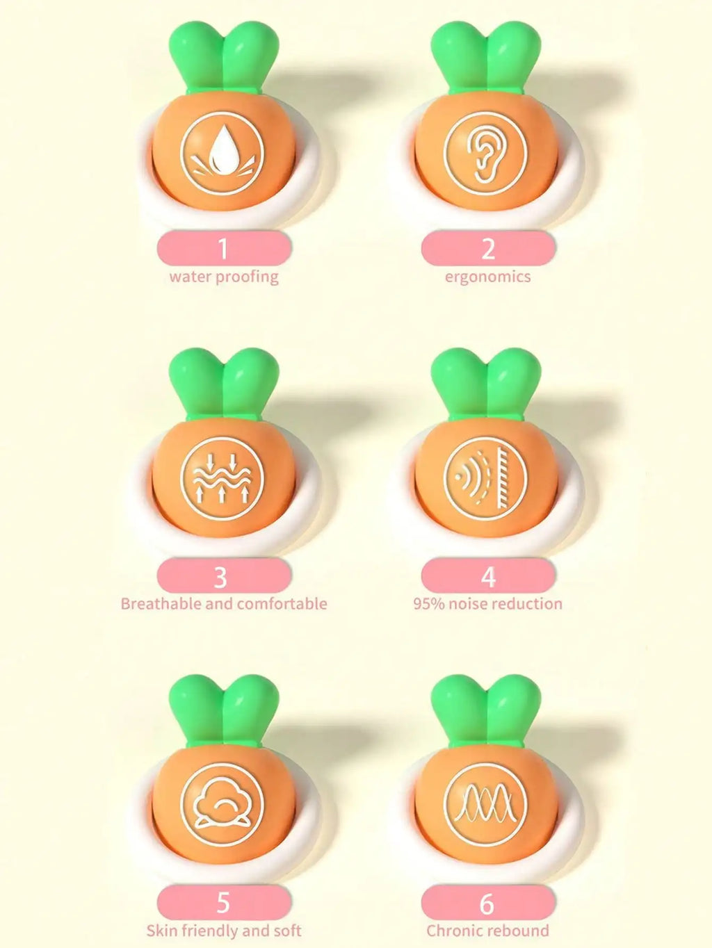 Cute Radish Ding Earplugs Noise Prevention Sleep Dormitory Qme