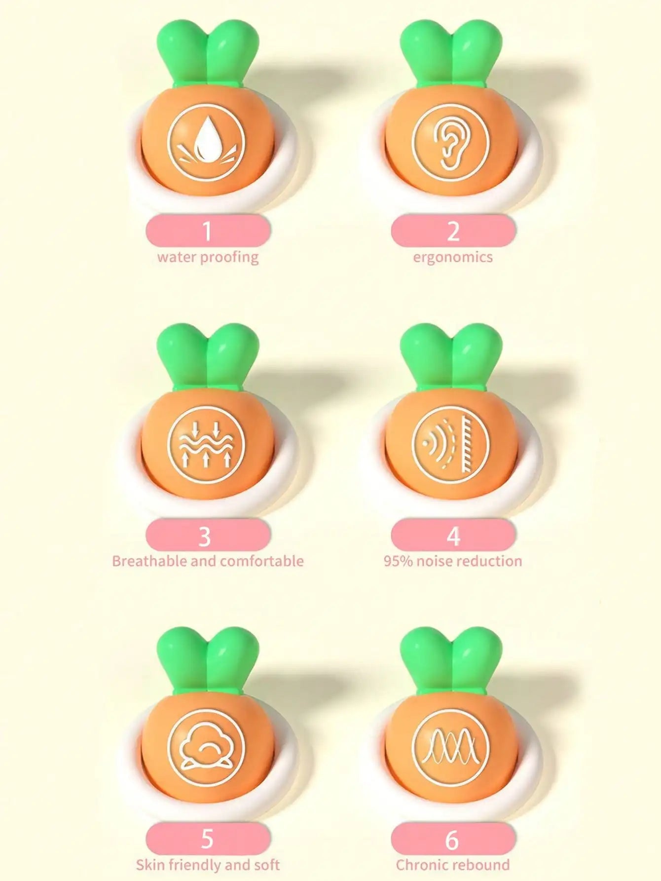 Cute Radish Ding Earplugs Noise Prevention Sleep Dormitory Qme
