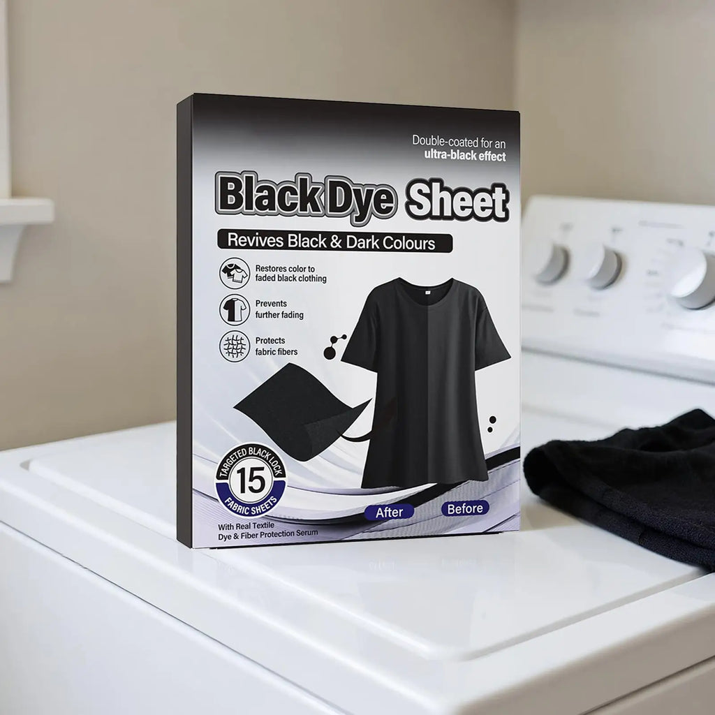 Black Clothes Dye 15 Clothing Restorer Laundry Sheets Fabric Care Qme
