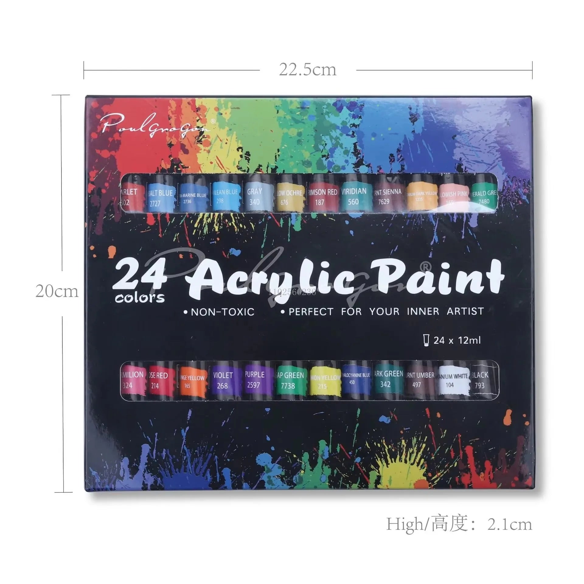 Acrylic Paints Set 24 Colors Professional Brush Set 12ml Tubes Artist Drawing Painting Pigment Hand Painted Wall Paint DIY Qme