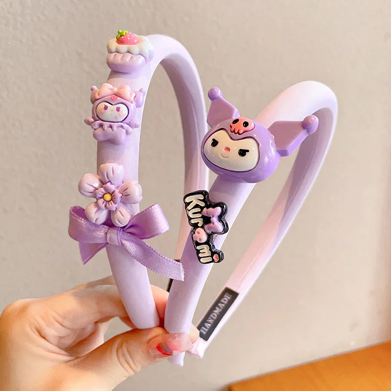 Hello Kitty Kuromi Hair Accessories Cute and Adorable Headbands That Don't Tighten the Hair Versatile Hair Clips and Accessori Qme 8