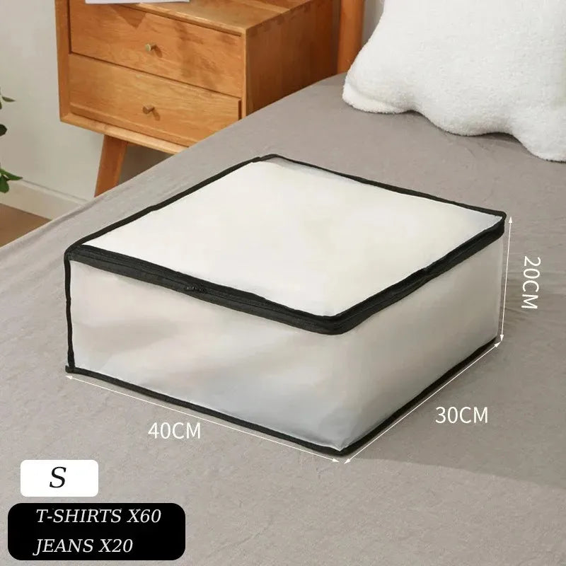 1-2Pcs Household Blanket Wardrobe Underbed Storage Bag Foldable Large Capacity Waterproof Dustproof Clothes Quilt Storage Bag Qme black S 1pcs