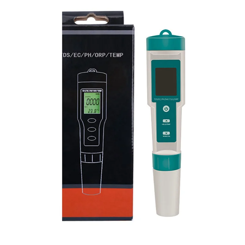 A02F-2X 7 In 1 PH/TDS/EC/ORP/Salinity /S.G/Temperature Meter C-600 Water Quality Tester For Drinking Water,Aquariums PH Meter Qme