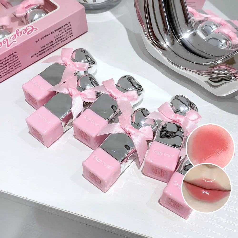 Gegebear Water Gloss Lip Glaze Mirror-like Makeup Not Easy Stain Cup Qme