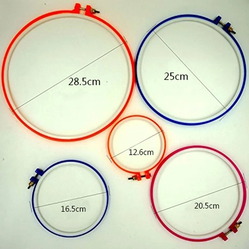 Lot Plastic Embroidery Cross Stitch Hoop Ring Frame Adjustable Sewing Qme