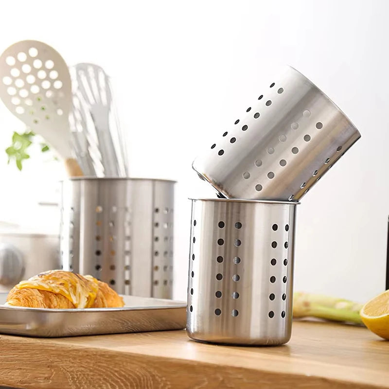 Kitchen Storage Basket Stainless Steel Cutlery Holderchopstick Holder Qme