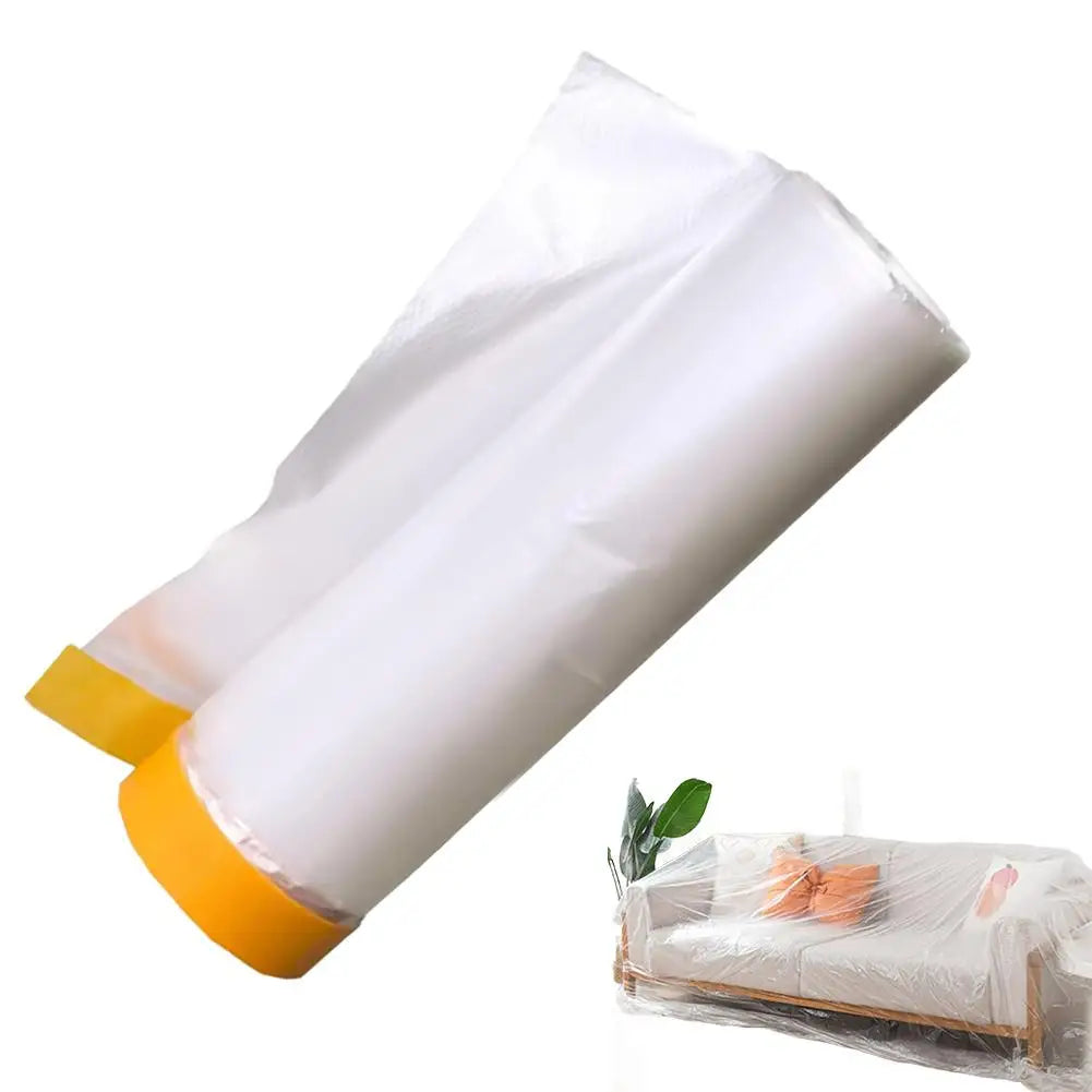 Plastic Pre-taped Masking Film Tape Car Body Furniture Floor Painting Qme 110cmx20m