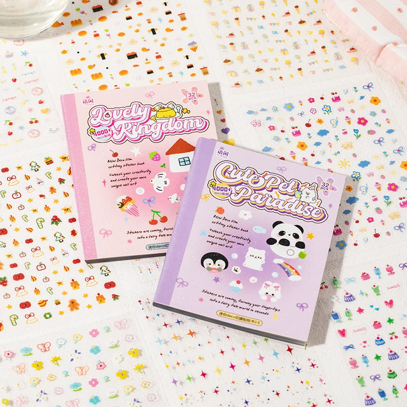 32 sheets Cute Cartoon Handbook Sticker Book Student DIY Diary Decorative Scrapbooking Journals Back School Stationery Supplies Qme