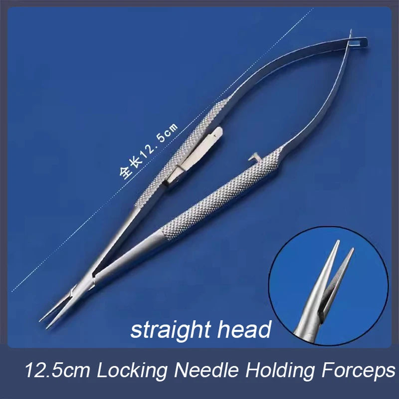 Barraquer Titanium Alloy Needle Holder Lock Curved Ophthalmic Qme g