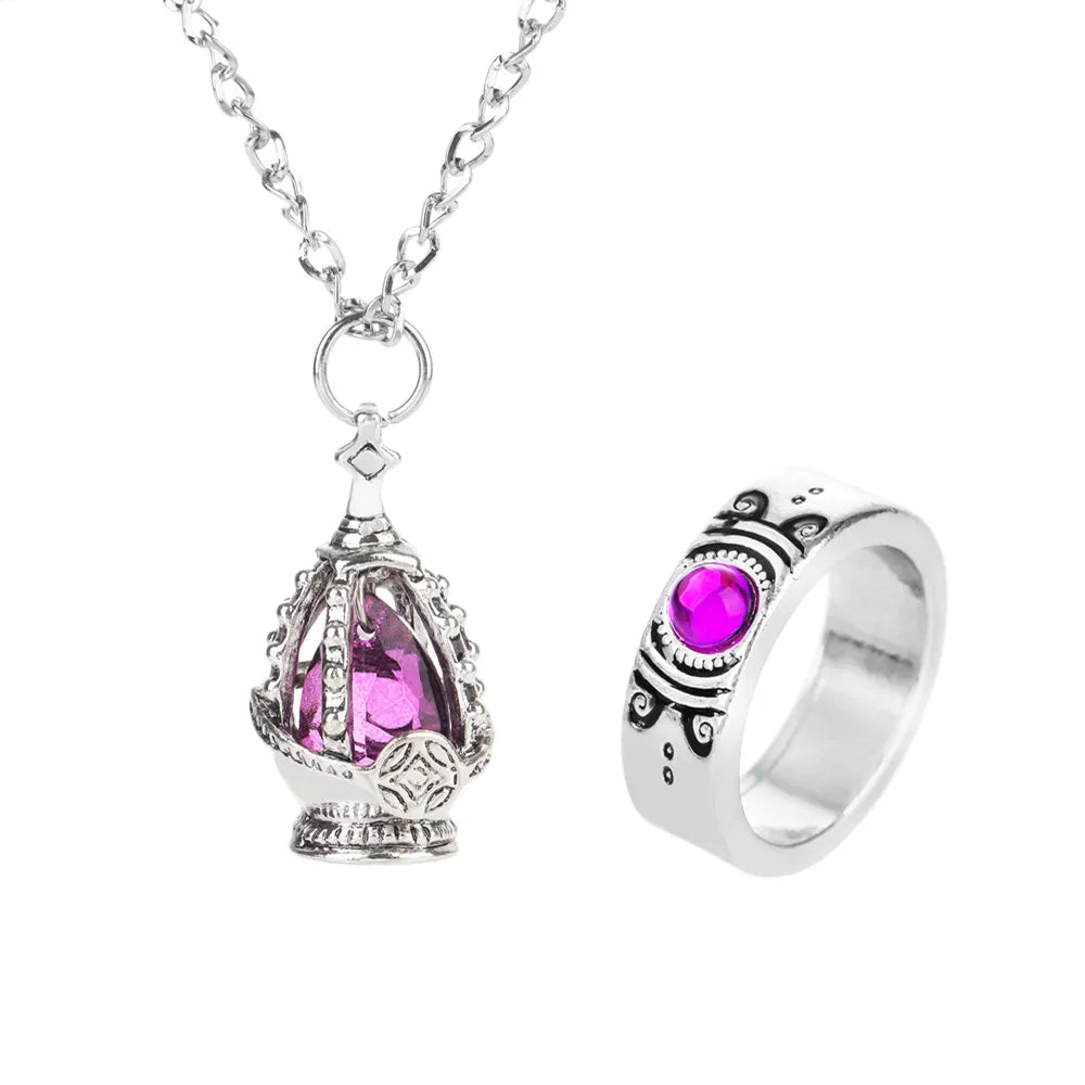 Anime Magic Girl Spiritual Nucleus Alloy Pendant Cosplay Puella Magi Madoka Magica Soul Gem Crystal Necklace Jewelry Accessory Qme PURPLE