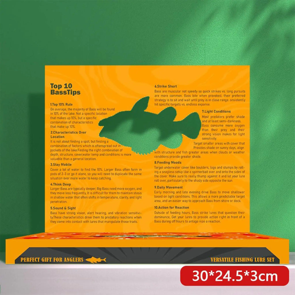 Christmas Fishing Lure Countdown Calendar Realistic Angling Gears Qme