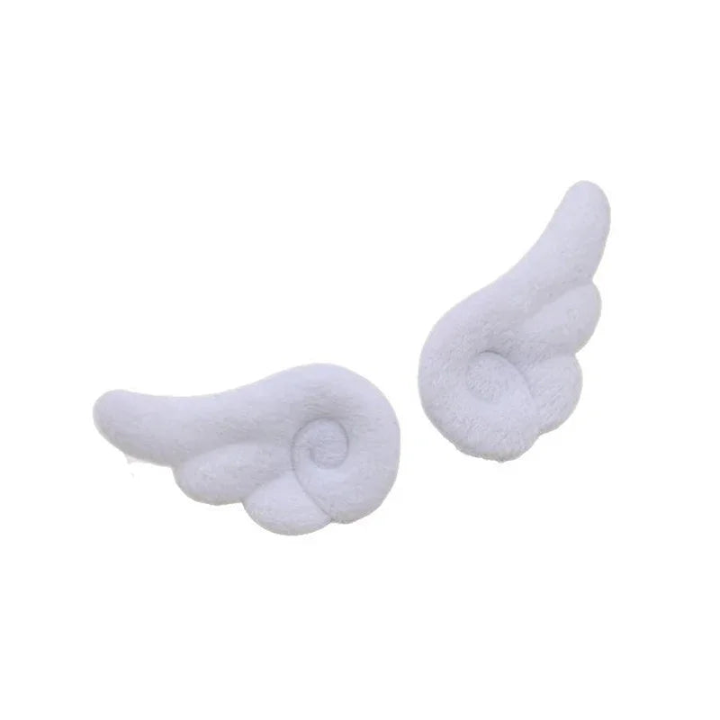 1 Pair Angel Wings Brooch Japanese Sweet Y2K Plush Bag Hat Clothes Qme