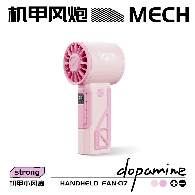 Collapsible USB Charging Turbo Fan Ultra Strong Wind Silent Operation Qme Pink