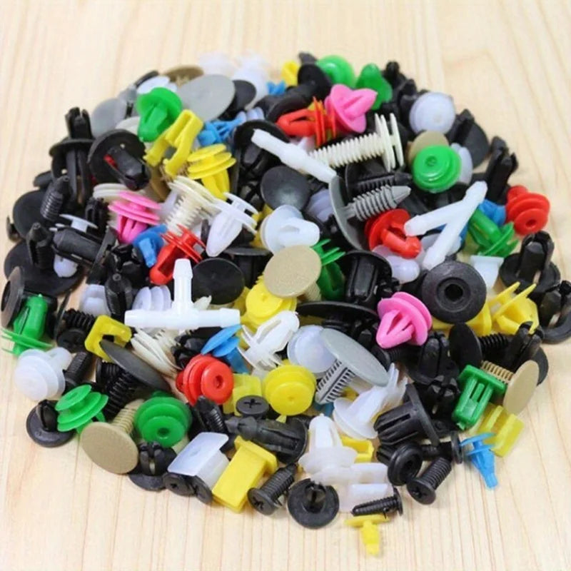 100pcs Universal Vehicle Mixed Fastener Rivet Clips, Plastic Panel Expansion Screws, Bumper Retainers, Qme