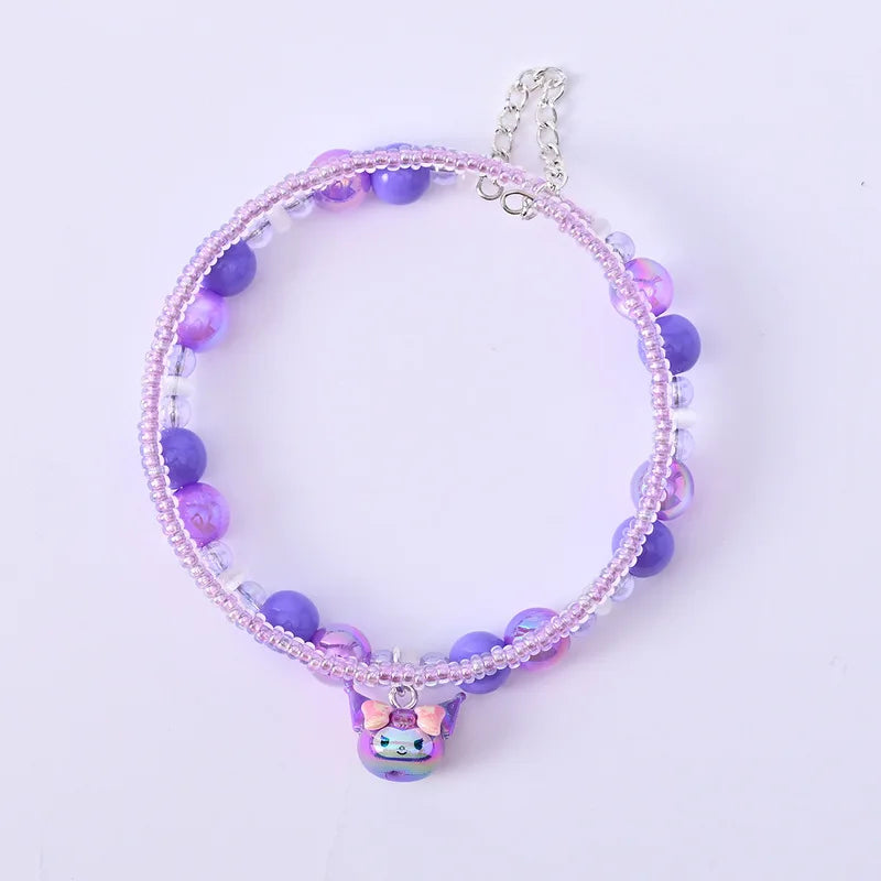 Hello Kitty Kuromi Beaded Bracelet Friend Jewelry Double-layer Rice Qme