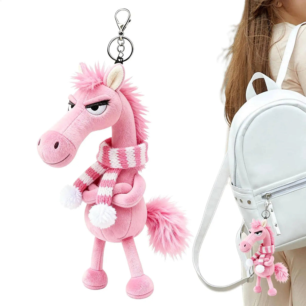Plush Keychains Fashion 2026 Year Of The Horse Plush Keyring Horse Keyring Backpack Pendant for Men Women Boys Girls Youth Teens Qme