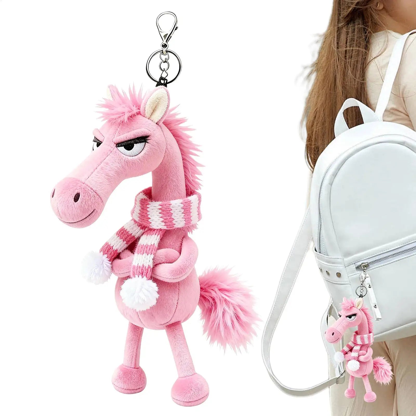 Plush Keychains Fashion 2026 Year Of The Horse Plush Keyring Horse Keyring Backpack Pendant for Men Women Boys Girls Youth Teens Qme