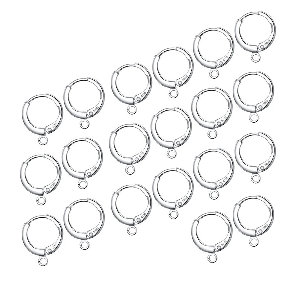20PCS Fashion Earring Components 925 Sterling Silver Stamp Jewelry Fittings DIY Handmade Ear Findings Accessory Qme Default Title