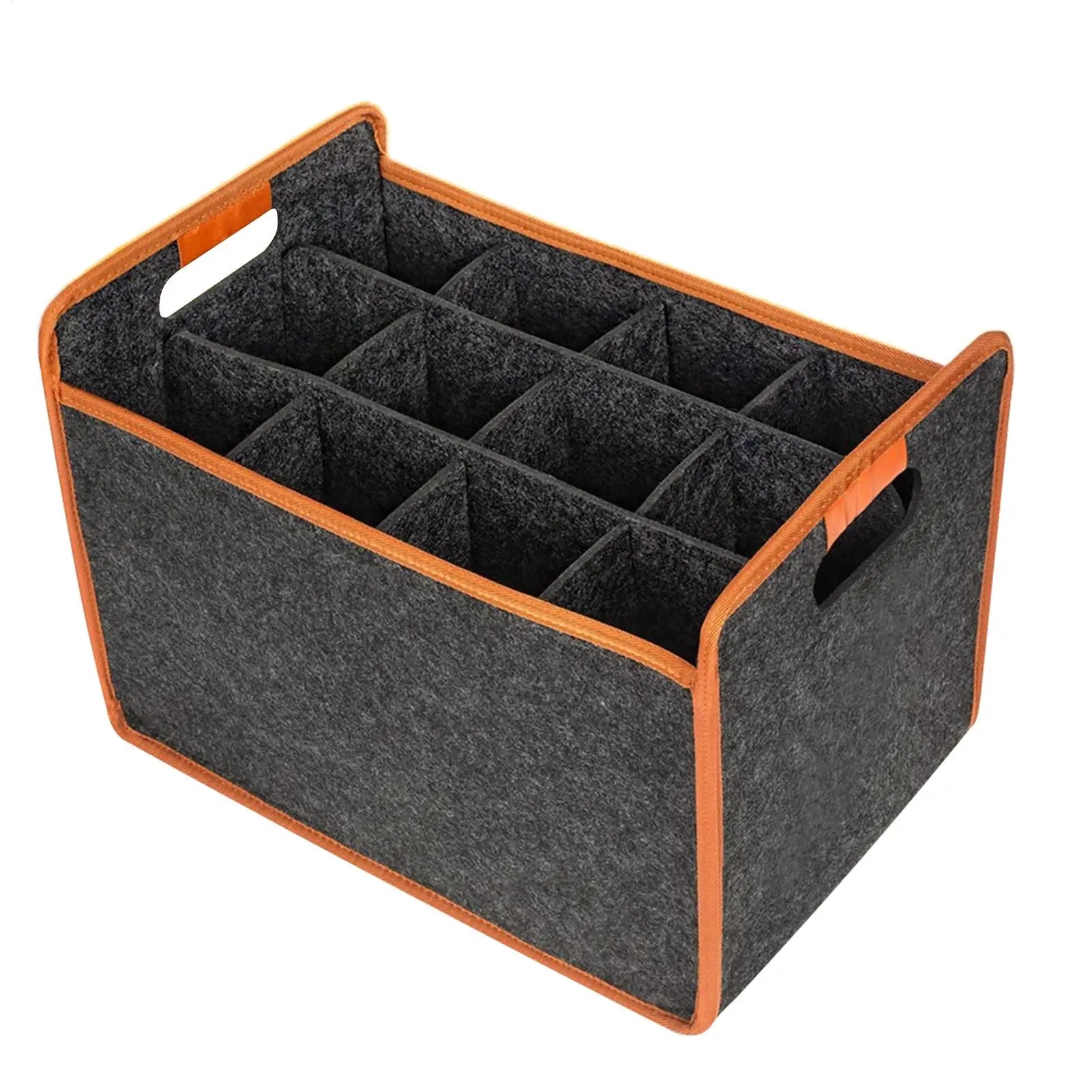 Wine Travel Bag 12-Bottle Felt Carrier Storage Box Divider Liquor Qme