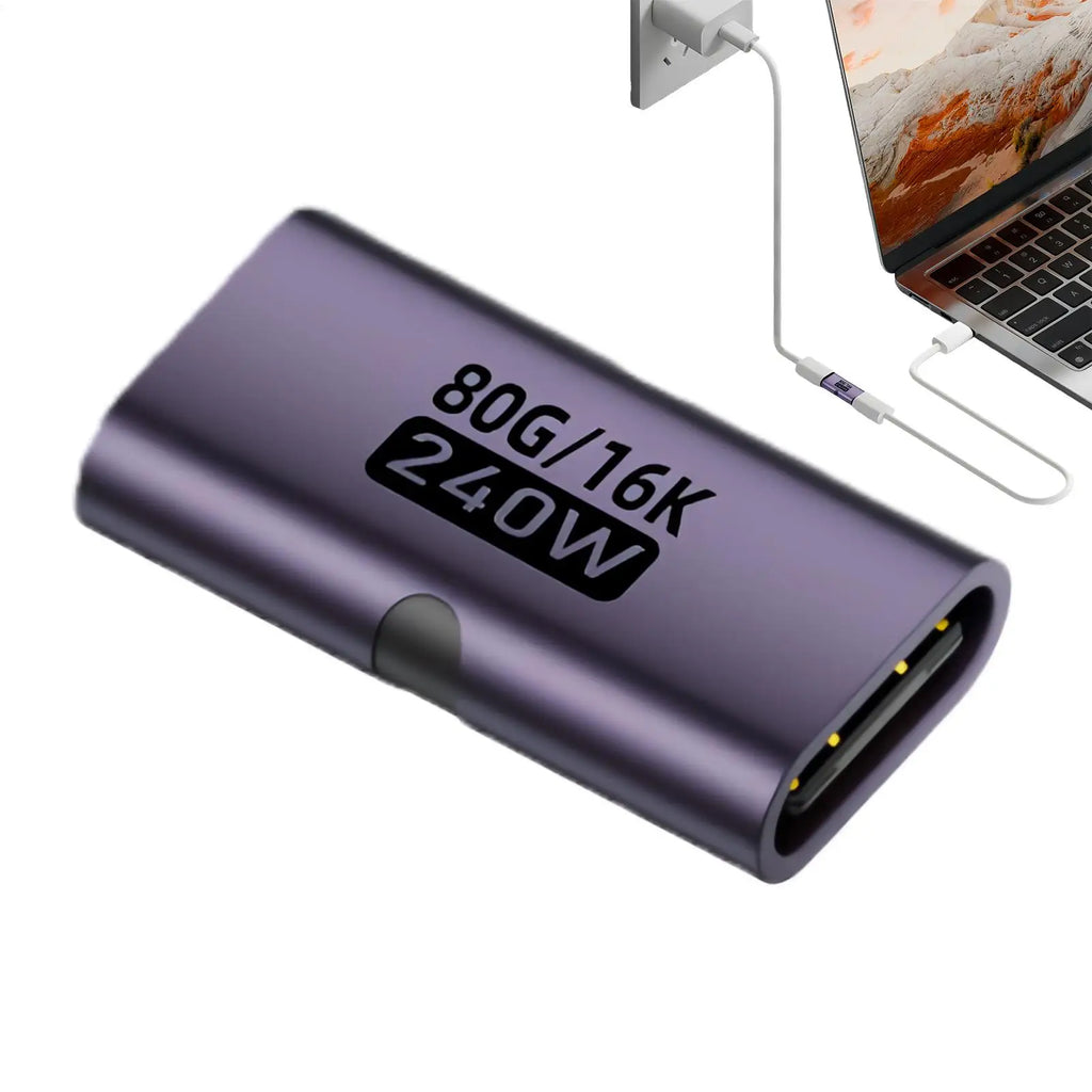 USB C Female to USB C Female Adapter 240w Connector USB C to USB C Adapter for Home Conference Travel Desktop Computer Laptop Qme