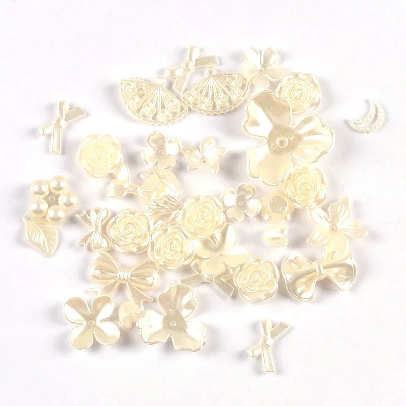 50g 1-4cm 8Colors Flower/Mermaid Mixed Resin Cabochons Embellishments Flatback DIY Crafts Making Jewerly Handmade Decor c4121 Qme