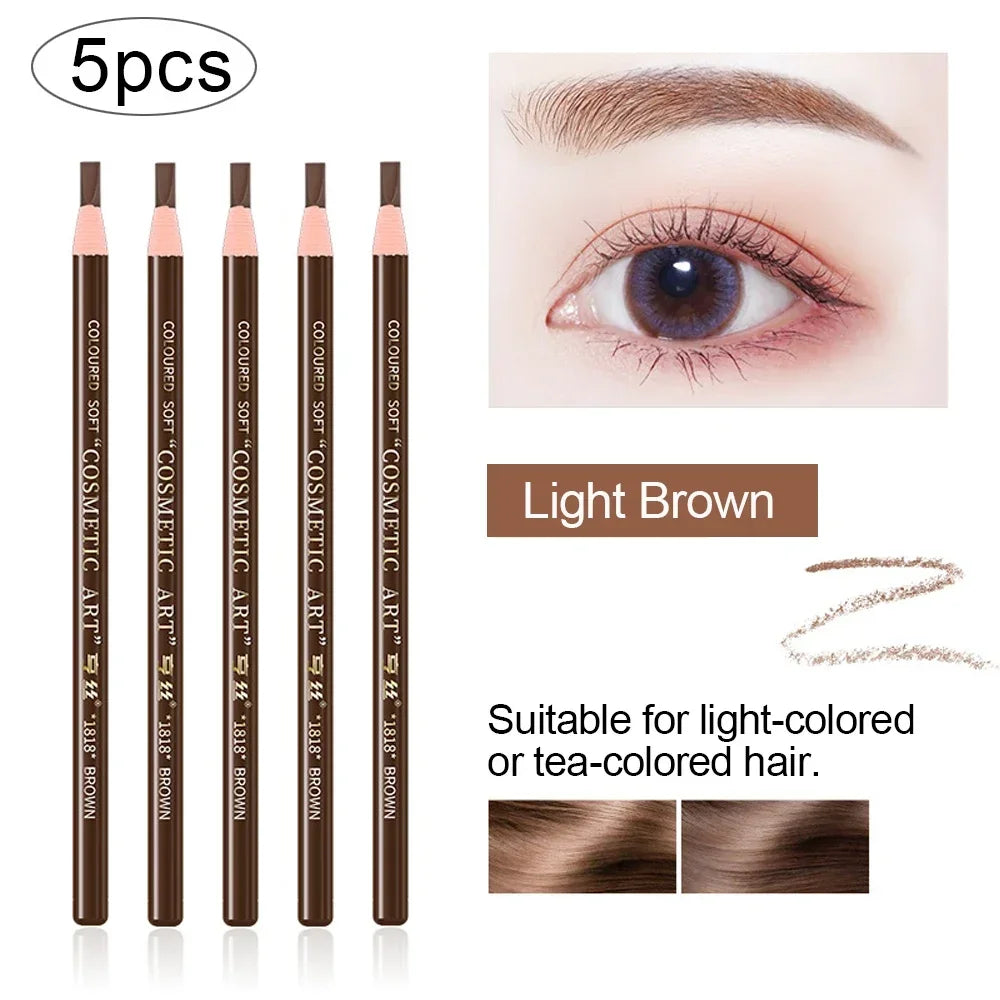 5pcs Professional Microblading Pencil Permanent Eyebrow Pencil Tattoo Waterproof Art Tint Makeup Eye Brow Pen Enhancers Cosmetic Qme meibi12qiankase5Pcs