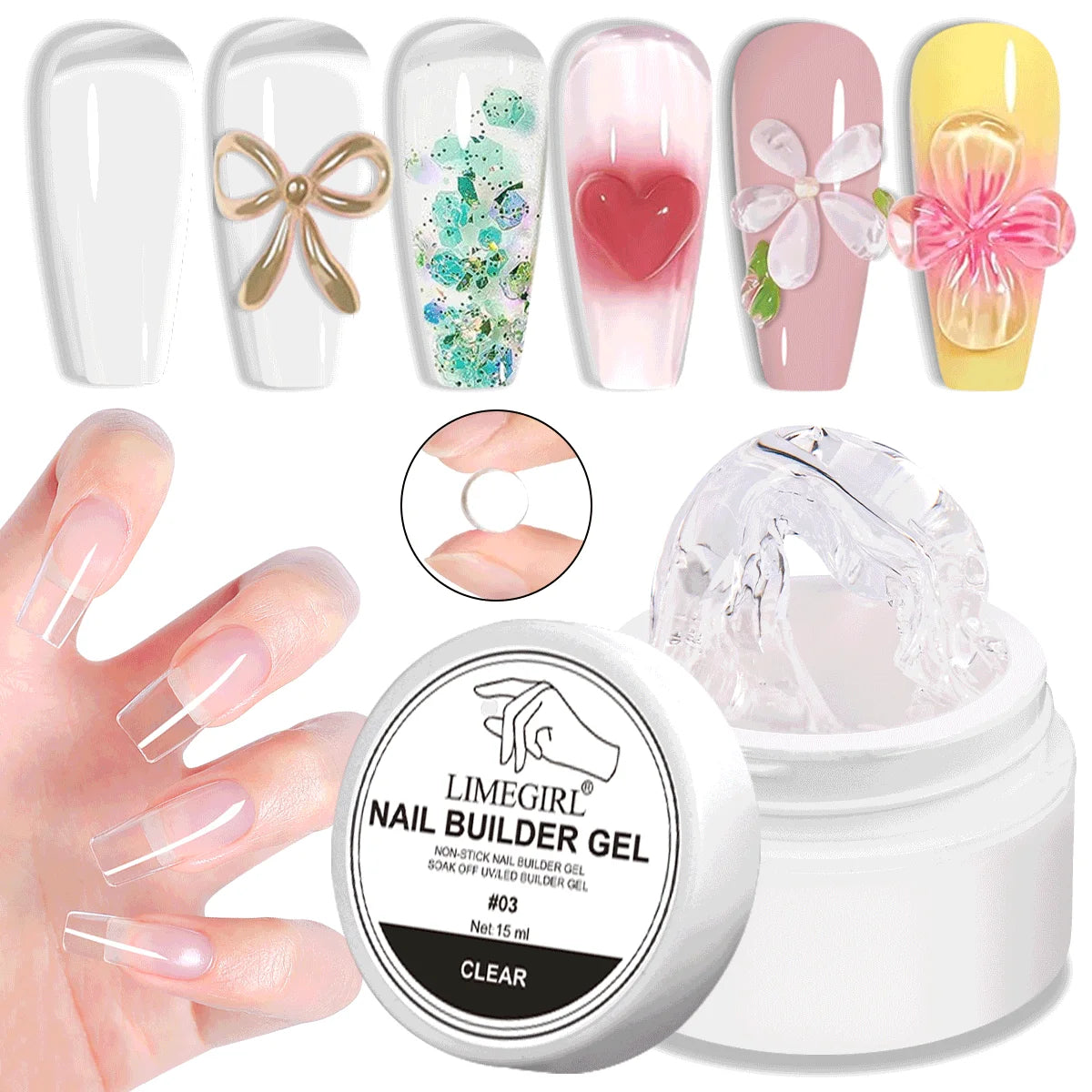 Solid Nail Extension Gel Non Stick Hand Phototherapy UV Quick Qme