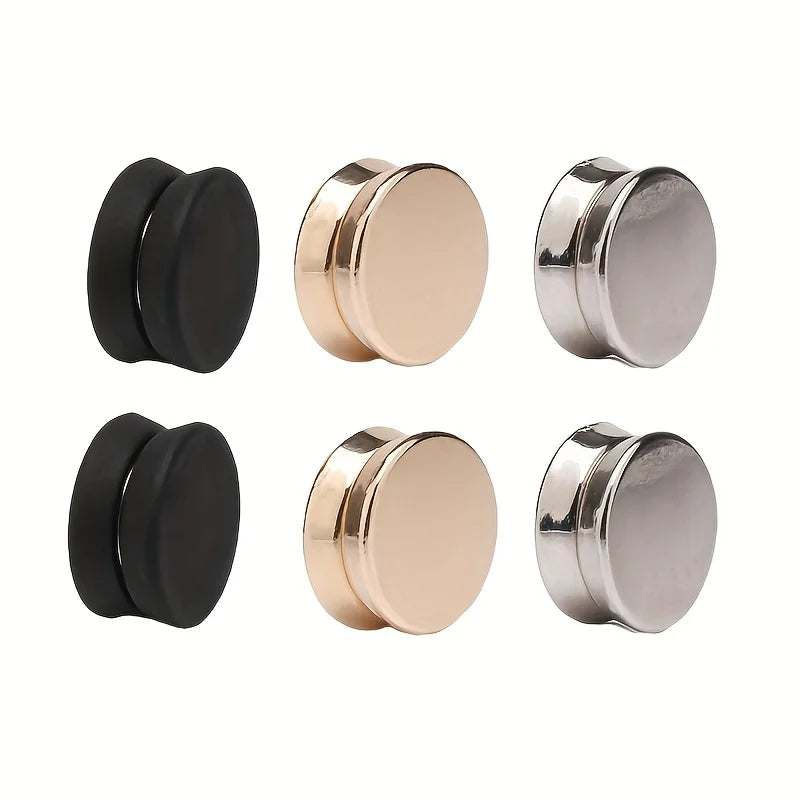 6pcs Fashion Flat Seam Fasteners - Removable Magnetic Snap Buttons, Suitable for Shirts, Collars, Pants, Headscarves - Decorativ Qme 6pcs