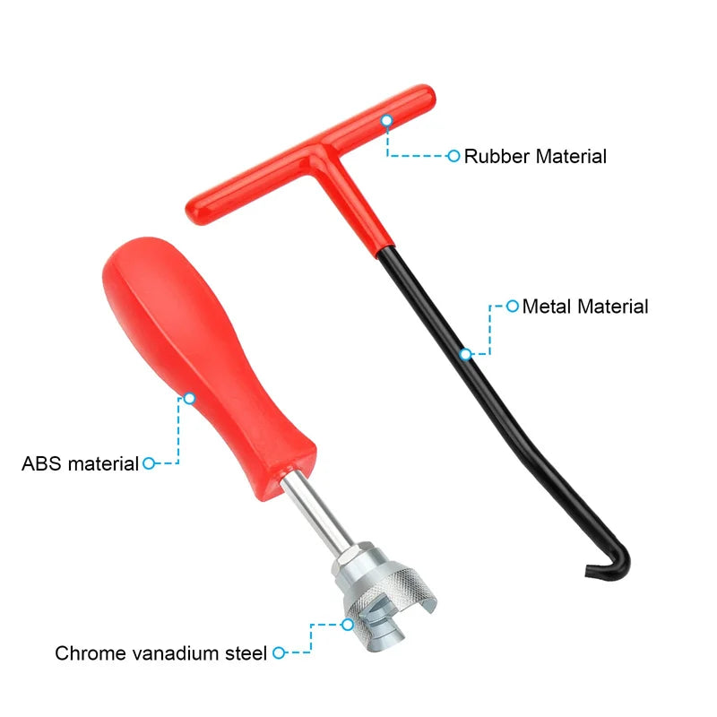 2 PCS Metal Brake Caliper Spring Tool With Spring Hook Wrench - Heavy-Duty Automotive Repair Tool For Precise Brake Adjustment Qme