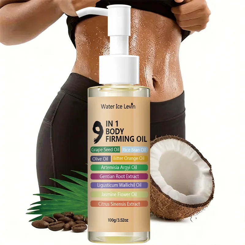 9-in-1 Body Firming & Toning Oil - Natural Herbal Blend, Deep Moisturizing, Smooths Skin & Improves Elasticity Qme