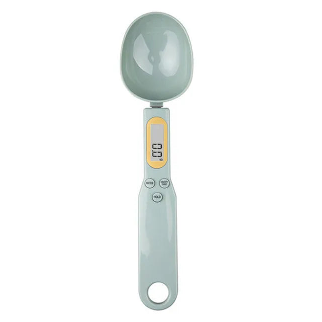 Mini Spoon Scale Digital Kitchen Scale Electronic LCD Food Scale 0.1-500g Cooking Flour Milk Coffee Powder Weight Measure Spoon Qme Light green 1Kg