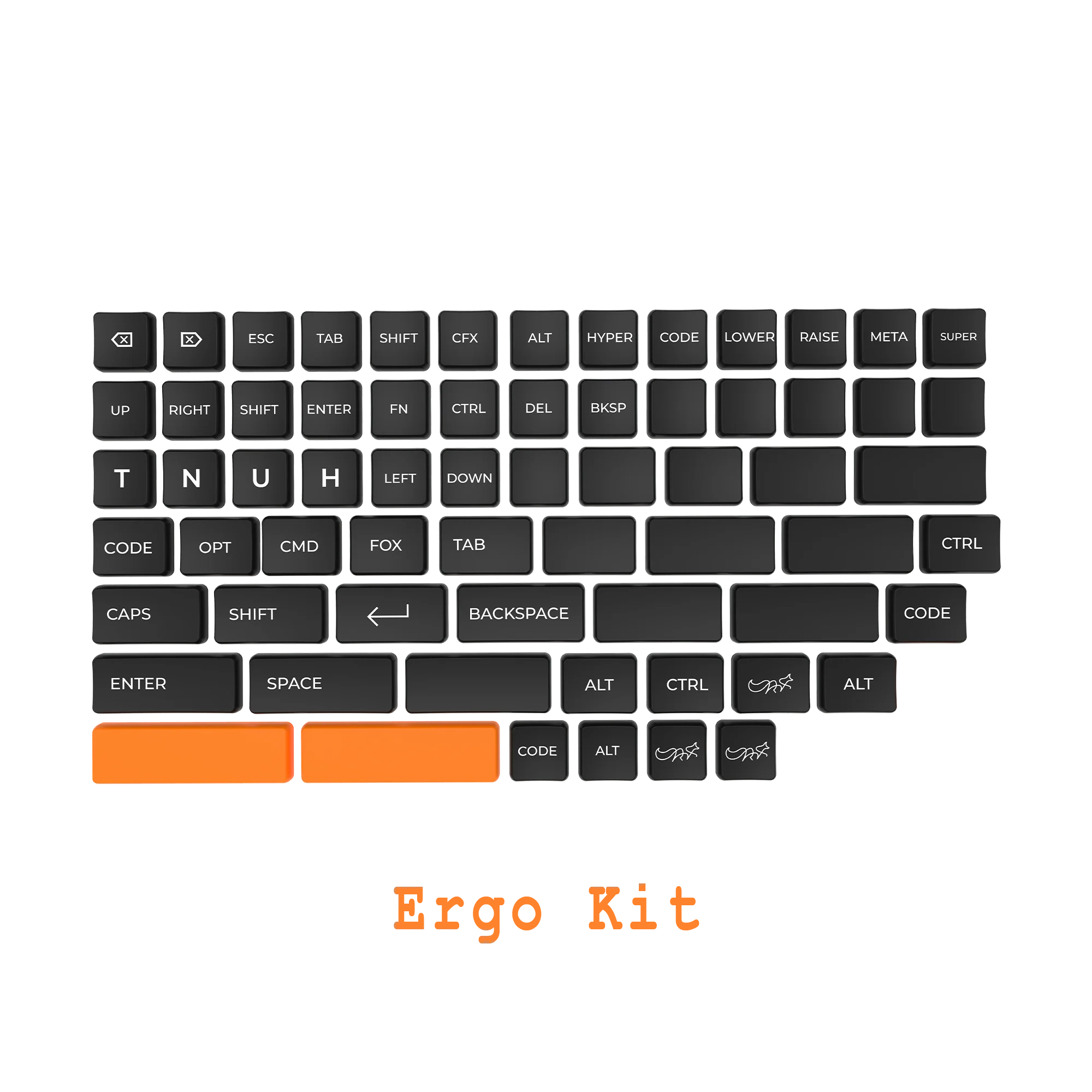 CHOSFOX Low Profile PBT Choc Keycaps for Kailh 1350 Low Profile Switch Mechanical Keyboard Ultra Thin Keycaps Qme ERGO KIT