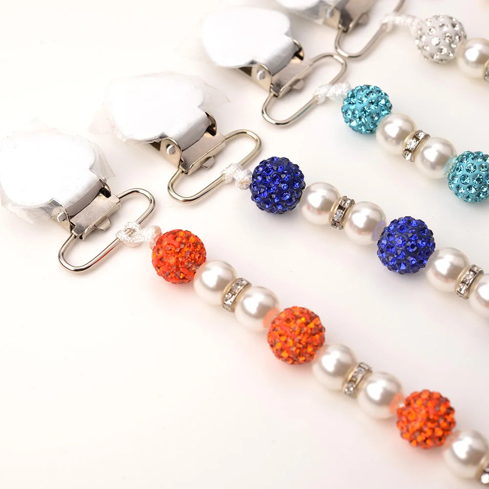 Ins Imitation Pearl Pacifier Chain Anti-drop Chain Tooth Gel Chain Maternal and Infant Supplies Qme