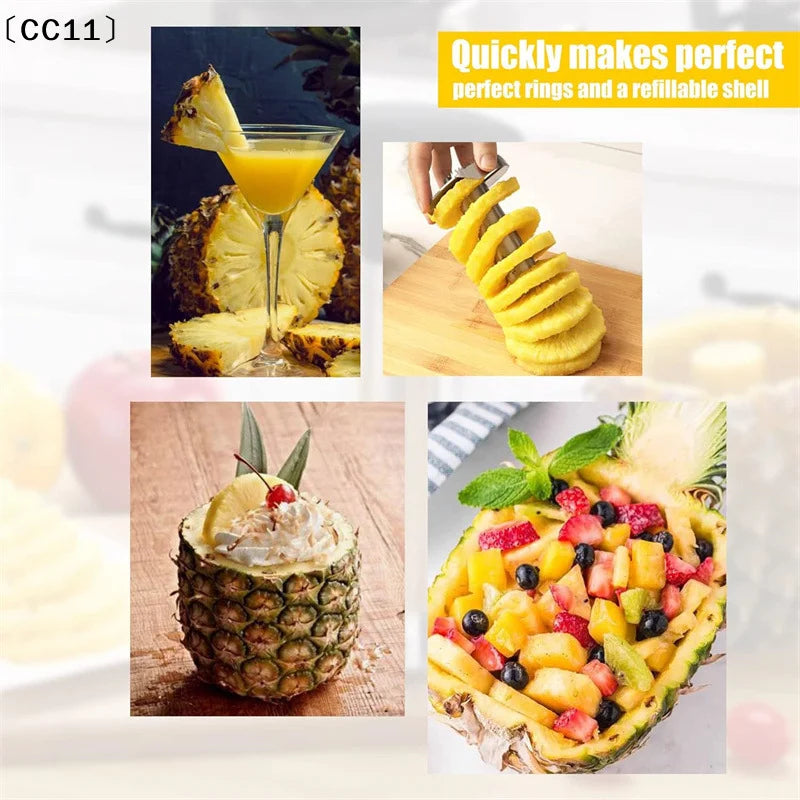 Stainless Steel Pineapple Corer Slicer Non Slip Handle Fast Cutting Qme