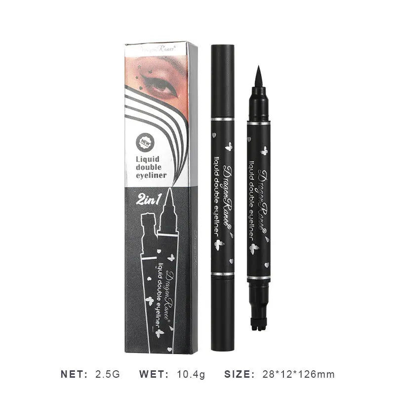 2 IN 1 Butterfly Seal Eyeliner Pen Star Moon Stamp Long-Lasting Waterproof Black Liquid Eye Liner Pencil Eyes Makeup Cosmetic Qme
