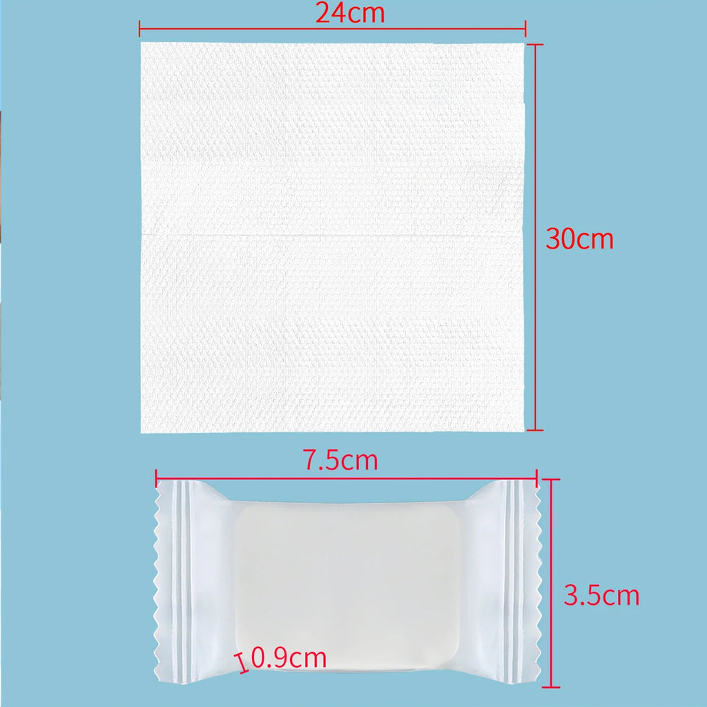 12 Disposable Compressed Face Towels Thick Large Individually Qme
