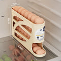 4 Layers Automatic Rolling Egg Holder Rack Fridge Storage Box Qme 32CM yellow