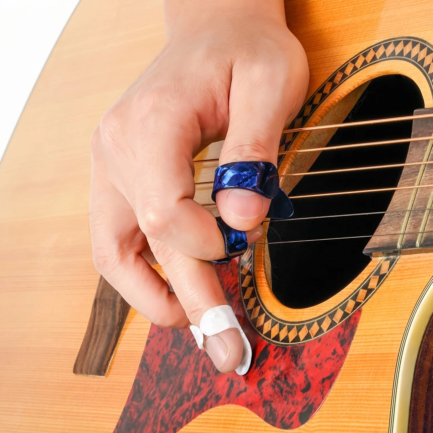 Flat Thumb Picks Finger Picks, ,Celluloid Guitar Thumb Finger Picks Ukulele Picks Accessories (12 Colors,Color Random Packaging) Qme