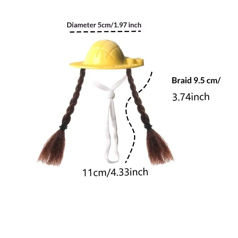 Golden Bear Parrot Double Ponytail Braid Wig Hat Multi-color Fashion Qme A12