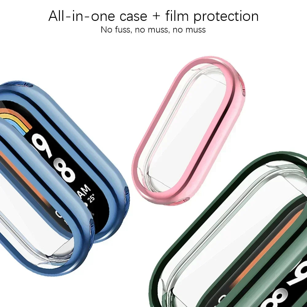 Protective Case Cover For Xiaomi Mi Band 8 Screen Protector Soft TPU with Sensitive Touch Control Miband 8 Accessories Qme