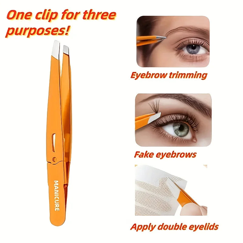 Professional Precision Tweezers Hair Removal High-precision Slant Tip Qme