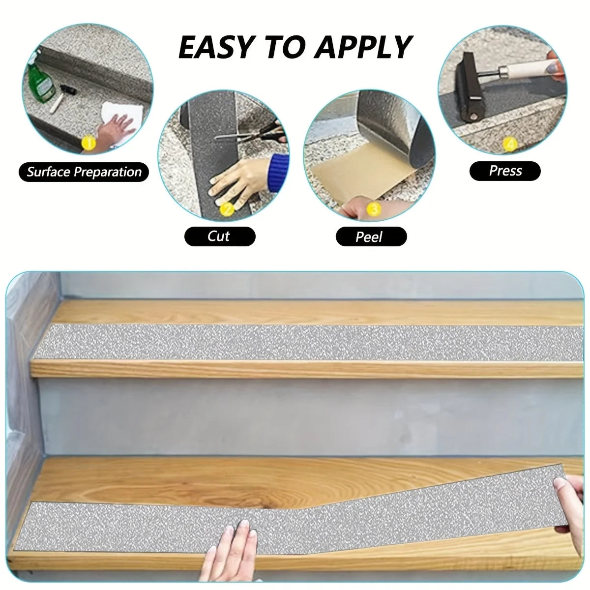 Wear-resistant Heavy Duty Anti-slip Pedal Tape Protection Non-slip Stickers for Stairs Adhesive Tape Grey Qme
